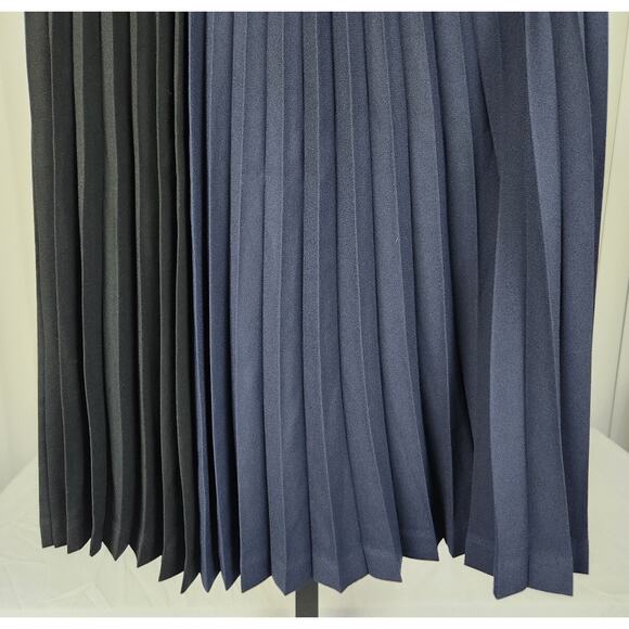 Leith Pleated A-Line Midi Skirt Colorblock Blue Black Women's Size Small - Picture 6 of 8